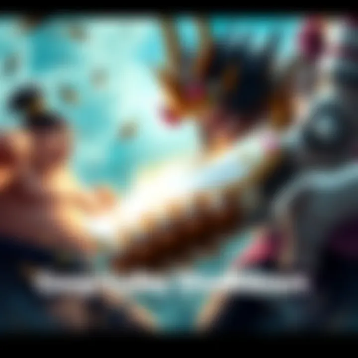 Garp and Prime Chinjao in battle Garp and Prime Chinjao face off in an intense fight at God Valley, both showcasing their powerful abilities in a dramatic showdown.