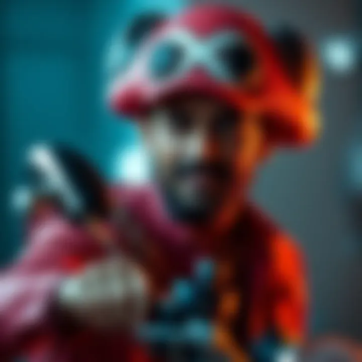 Actor Gavin Gomes in costume as Chopper's Heavy Point, showcasing prosthetics and CGI effects for a dynamic look.