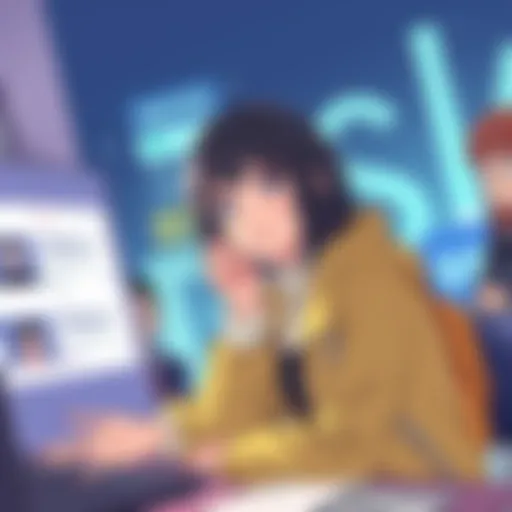 Illustration of Gege observing fan comments about Megumi on forums