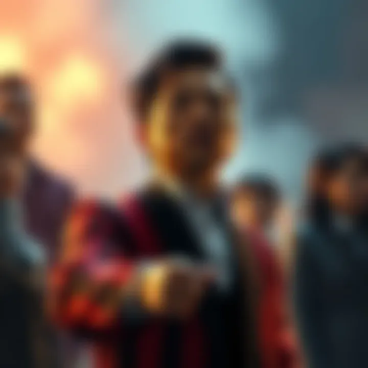 A dramatic scene showing Gege revealing a shocking betrayal to friends, leaving them in disbelief.