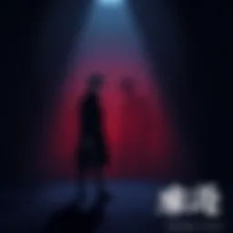 Gege stands in a dimly lit room, struggling with tears, holding a weapon as he looks at a shadowy figure representing the last hope for Yuji.