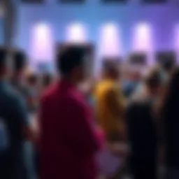 A diverse group of people engaged in a discussion about gender naming, with some holding signs expressing their views.