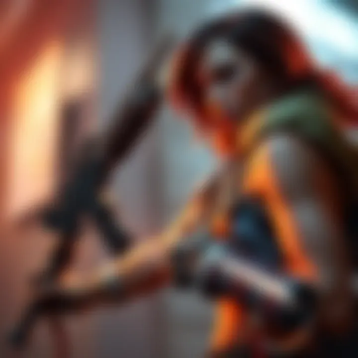 Art showing male and female weapons side by side, highlighting the differences in design and representation, with a focus on equality in portrayal.