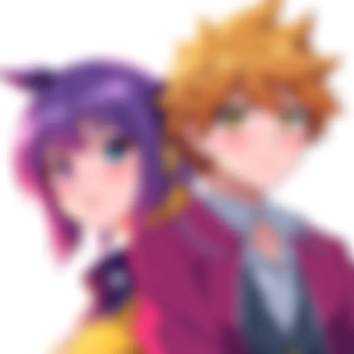 Mineta depicted as a female character and Toga as a male character, showing their new looks and expressions, reflecting their personality changes due to gender switch.