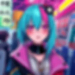 A colorful genderbent version of the character Mansato, showcasing vibrant attire and playful expressions, highlighting artistic style and minor design quirks.