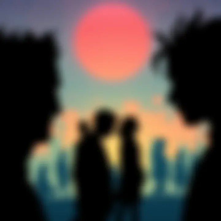 Silhouettes of Gendo Artistic silhouettes representing Gendo's shapes sparking curiosity