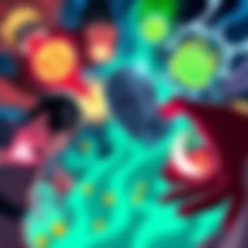 Various genjutsu techniques displayed with colorful effects, showcasing their unique characteristics and impacts on the mind.