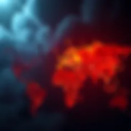 A world map highlighting regions with rising conflicts and tensions, showing potential flashpoints for World War III.