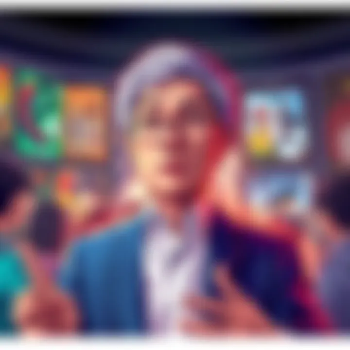 George Wada discusses the idea of Japanese Anime Awards surrounded by anime posters and fans debating on social media.