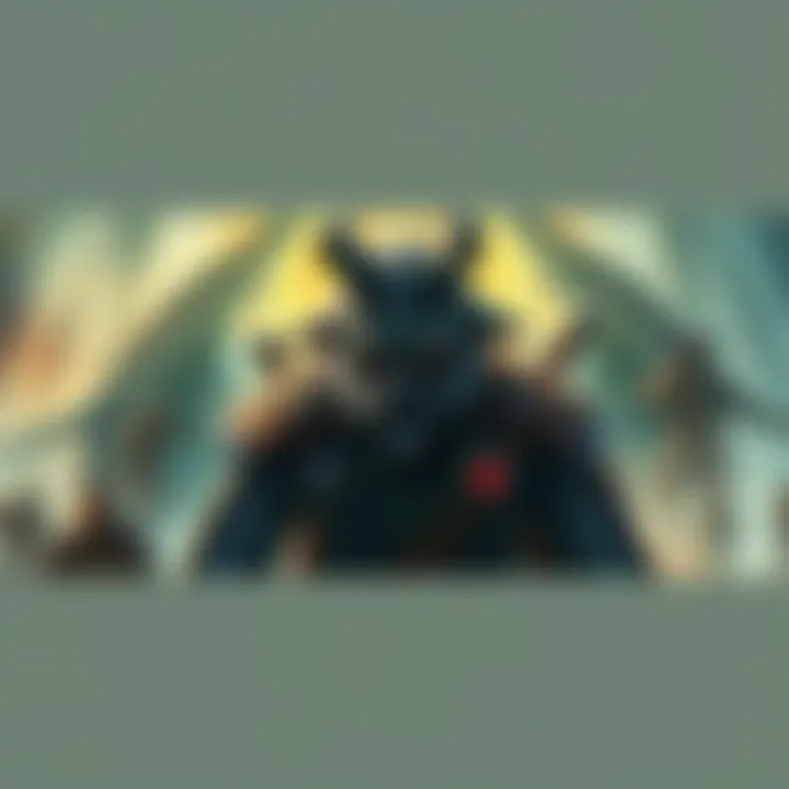 Geto on a journey, looking determined, with a mystical background representing his quest for Kenjaku.