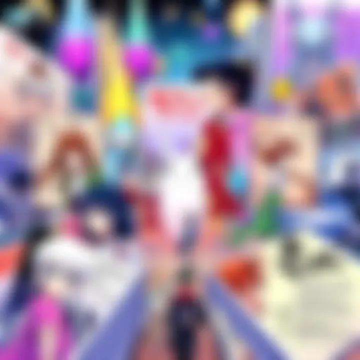 Colorful illustration featuring characters from Ghibli films surrounded by comic book pages showcasing new releases