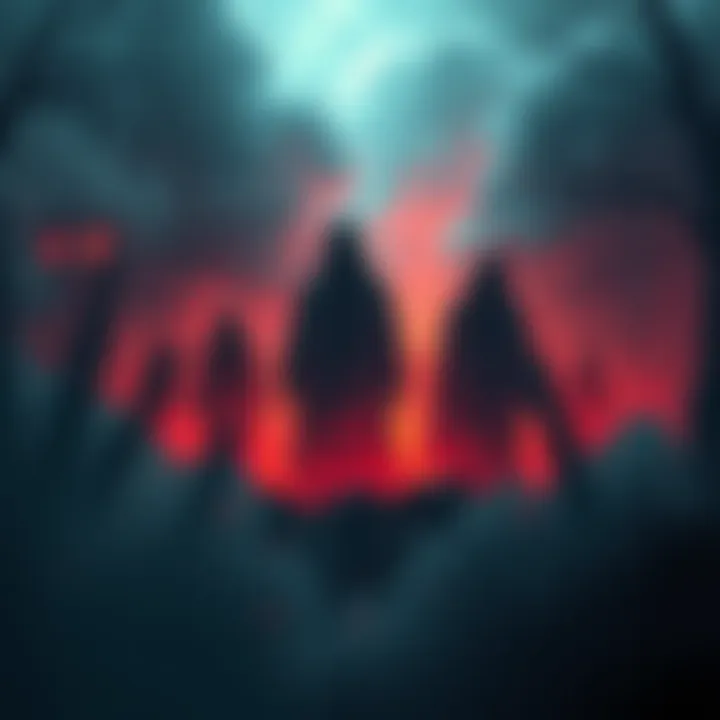 Shadowy ghostly figures loom ominously in the Florian Triangle near Thriller Bark, hinting at hidden threats.