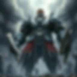 A large giant stands in a fighting pose, lacking armor or distinctive clothing, appearing underwhelming in a battle scene.