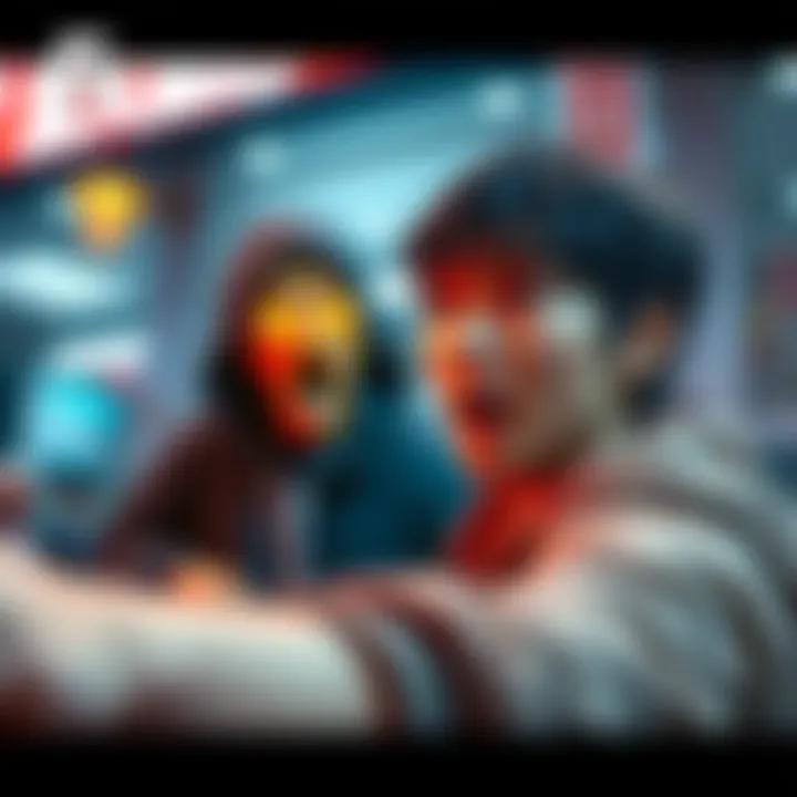 Gigguk looking shocked at an unexpected character in his video