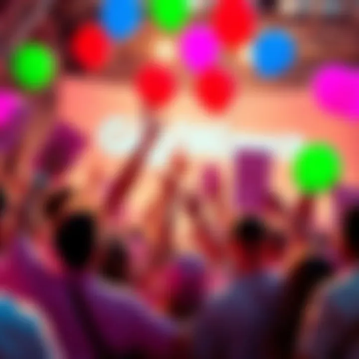 Fans celebrating the GigiWawa name reveal with posters and balloons