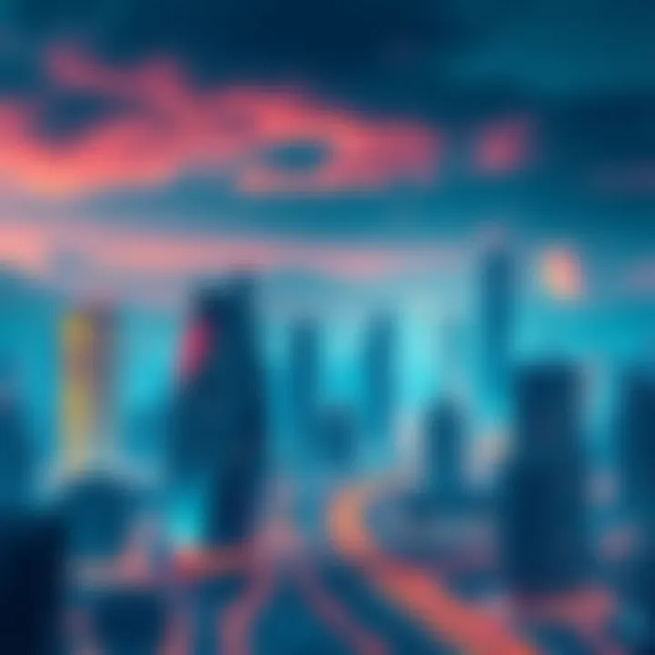 A futuristic city skyline showcasing advanced technology and innovation, symbolizing the impact of Gika on industries in 2026.