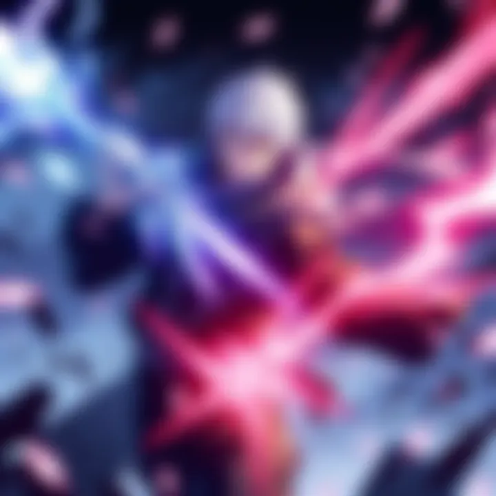 Gin, a member of Gotei 13, is preparing to face the Sternritters while demonstrating his bankai skills in a dramatic fight scene.