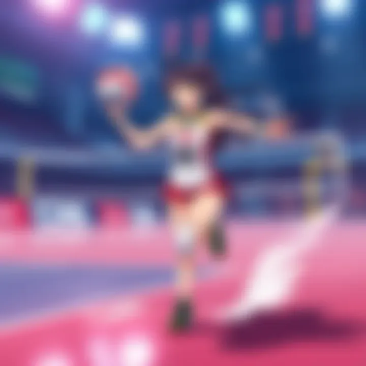 Gin Shiragami, a new volleyball character with a unique design, is captured mid-action on a vibrant volleyball court.