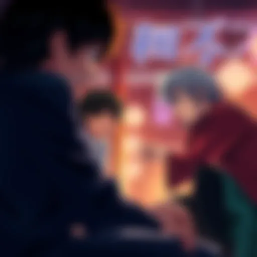 A scene depicting Gintama characters sharing an emotional moment, showcasing deep human emotions and connections.