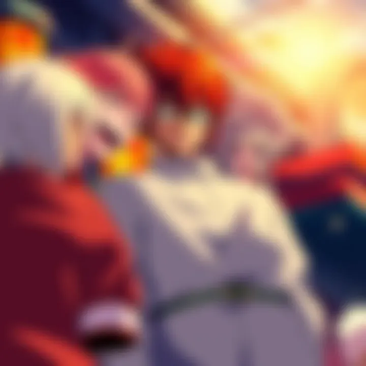 Gintama characters display a mix of laughter and heartfelt moments in a colorful scene from the anime.