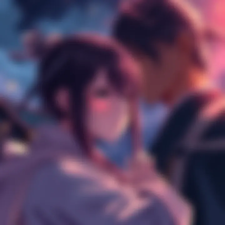 A girl gazing wistfully at Sano, showing signs of affection in a scene from Rurouni Kenshin (2023).