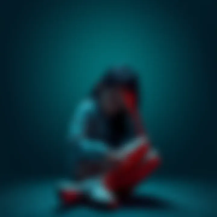 A girl sitting alone, looking downcast and contemplating her struggles.