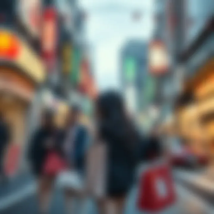 A group of girls carrying shopping bags in Tokyo streets before Valentine’s Day