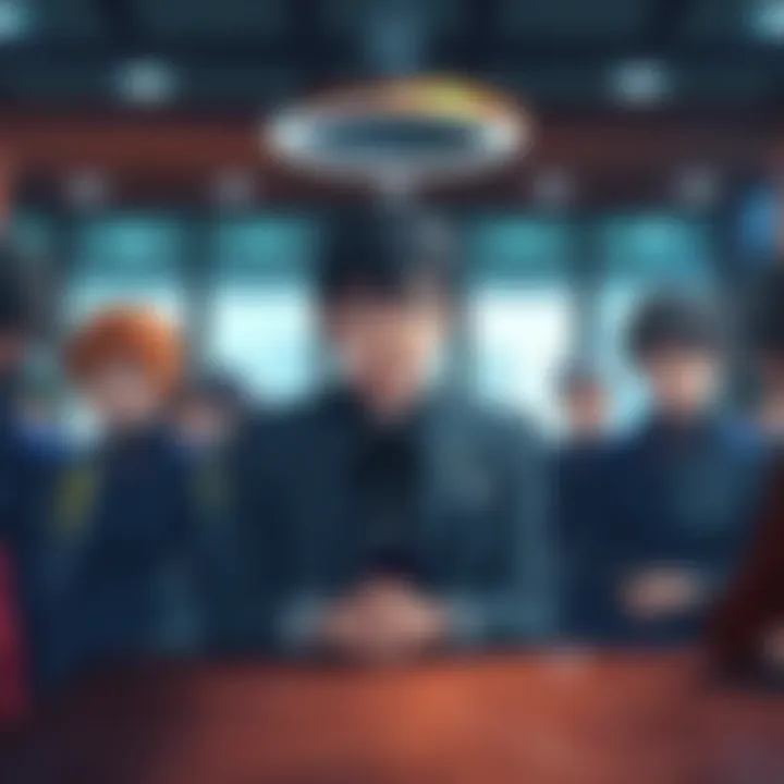 Giyu sitting apart from other Hashira members during a meeting, reflecting his unique presence and character development.