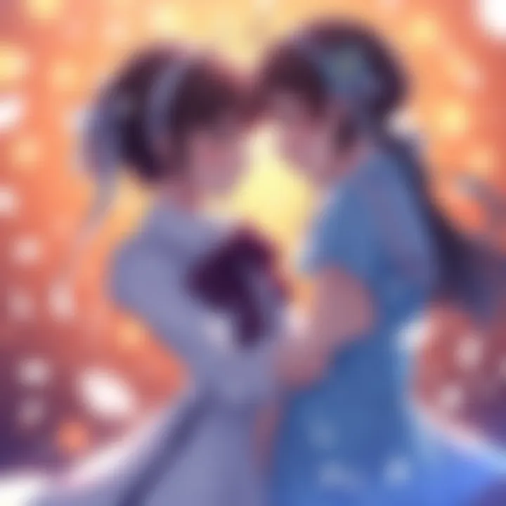 Art showing Giyushino characters expressing care and affection for each other