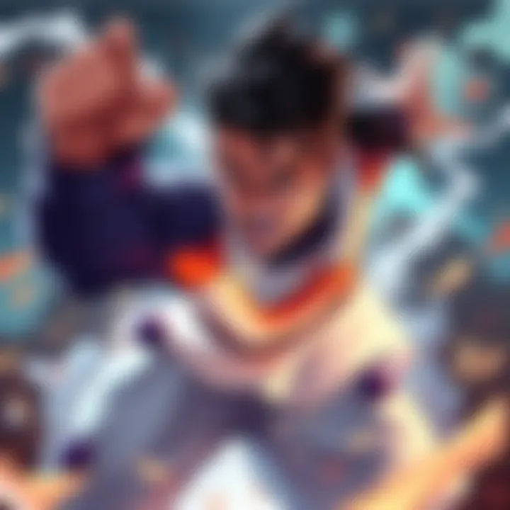 Giyuuuuu showcasing dynamic movement with a fierce expression, surrounded by dramatic effects