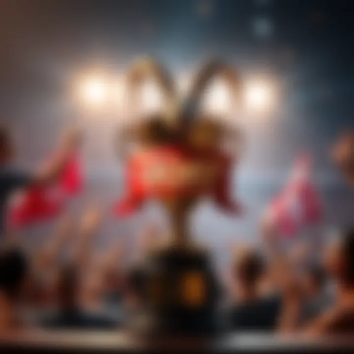 A trophy symbolizing the GOAT with a bright upgrade banner, showcasing excitement among fans.