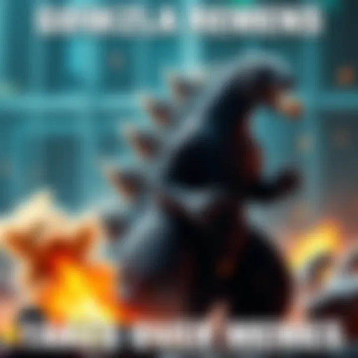 A fan-created meme featuring Godzilla with a humorous twist, showcasing the iconic monster in a playful scenario.