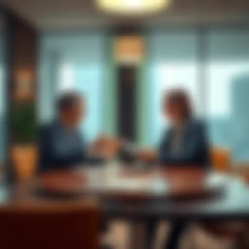 Goeosei and Shamrock discussing tax strategies in an office setting without Imu tax.