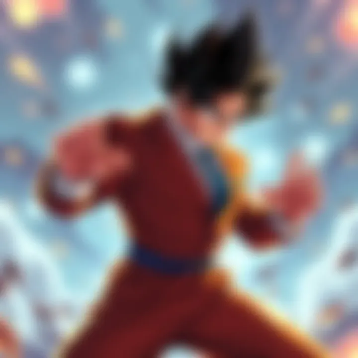 Gohan dressed sharply in a suit showing off his fighting skills during an epic battle