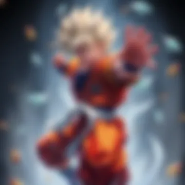 Gohan showcasing his powerful strength in a dynamic battle stance