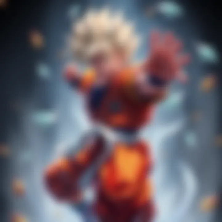 Gohan showcasing his powerful strength in a dynamic battle stance