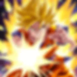 Gohan transformed into Beast Form, showcasing his new powers with a fierce expression and bright energy surrounding him.