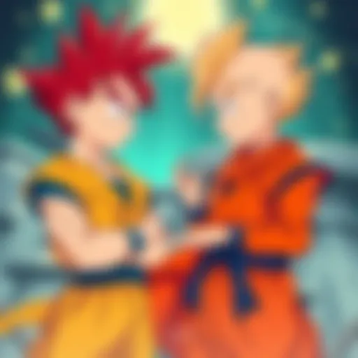 Gohan and Krillin discussing an alternative wish for the Dragon Balls, with a backdrop of the Namek saga