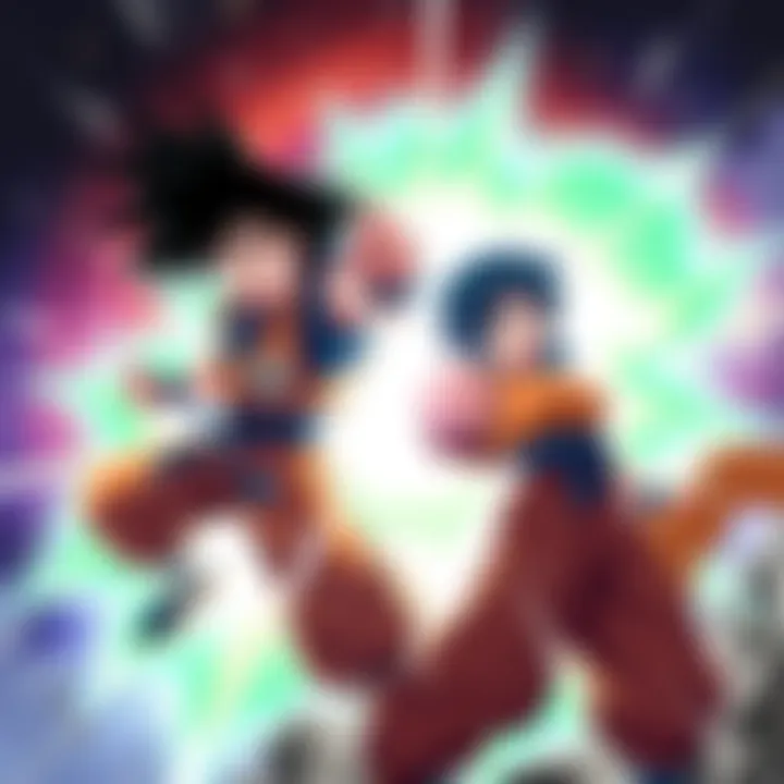 Gohan and Videl Performing Kamehameha Gohan and Videl join forces, charging up their powerful Kamehameha attack in a dramatic scene.