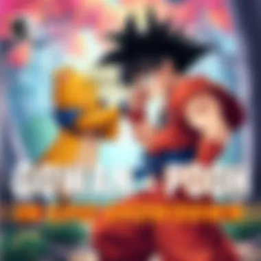 Gohan fights Winnie the Pooh Gohan in a fighting stance facing Winnie the Pooh, who appears surprised, in a colorful forest setting