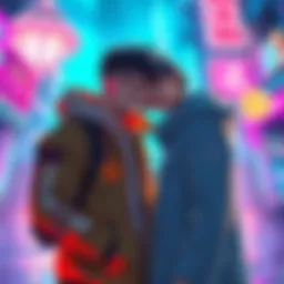 Gojo and Rik in Alternate Reality Artwork featuring Gojo and Rik together in a vibrant alternate timeline setting, showcasing their unique relationship and creativity.