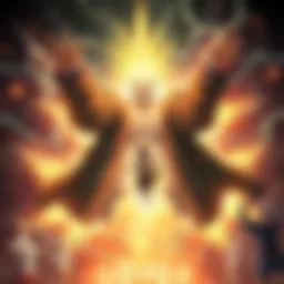 Gojo emerges with a powerful aura after being unsealed, surrounded by energy and excitement from fans