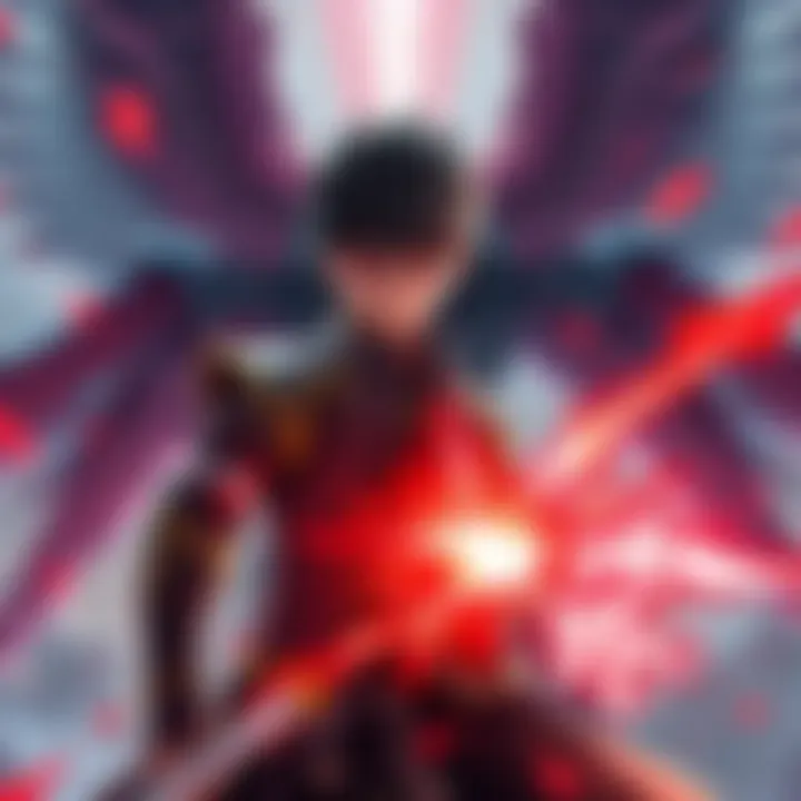 Satorou Gojo confidently approaches a powerful Angel character, showcasing his determination to break through an impenetrable defense.