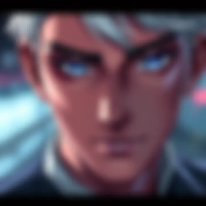 A close-up of Gojo, showcasing his striking blue eyes and white hair, exuding confidence and charm.