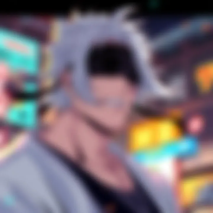 Gojo in Manga Style Illustration of Gojo from the manga, showcasing his striking appearance with white hair and blindfold, in a dynamic pose, reflecting excitement post-Sendai arc.