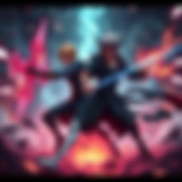 Prime Gojo and Sukuna using powers from the 10 Shadows to battle All For One in an intense scene