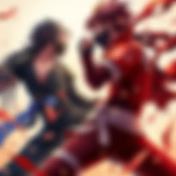 Gojo and Sukuna in an intense battle stance, showcasing their unique abilities and fighting styles.