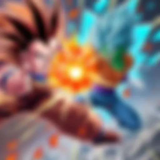 Goku and Vegeta show their base forms while Piccolo trains hard, showcasing his surprising strength in a dynamic battle scene.