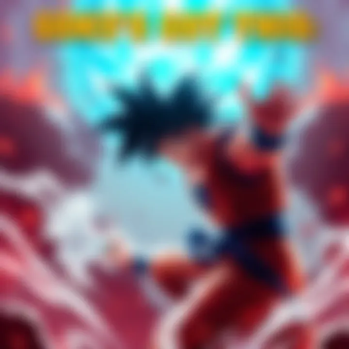 Goku in battle stance Goku preparing for a fight with intense focus and energy surrounding him