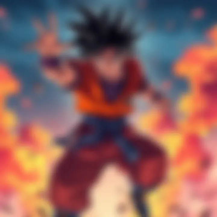 Goku preparing for a fight without using the Kaioken technique in the Cell Saga